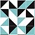 Papel Adesivo Geométrico Triângulos Preto e Azul - Imagem 1