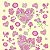 Papel Adesivo Floral Formato de Coração - Imagem 1