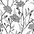 Papel Adesivo Floral Cinza com Fundo Branco - Imagem 1