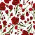 Papel Adesivo Floral Vermelho com Fundo Branco - Imagem 1