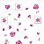 Papel Adesivo Infantil Florzinhas e Corações Rosa - Imagem 1