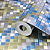 Papel de Parede Pastilhas Azul, Dourado e Prata Rolo com 10 Metros - Imagem 1