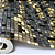 Papel de Parede Pastilhas Dourado e Preto Rolo com 10 Metros - Imagem 3