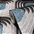 Papel de Parede Geométrico 3D Tons de Cinza e Azul Rolo com 10 Metros - Imagem 3