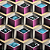 Papel de Parede Geométrico 3D Tons de Rosa e Azul Rolo com 10 Metros - Imagem 1