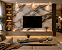 Placa Revestimento Papel de Parede Mármore Preto e Dourado Adesivo 3D Impermeável 120x260 - Imagem 2
