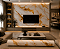 Placa Revestimento Papel de Parede Adesivo Mármore Dourado Adesivo 3D 120x260cm - Imagem 1