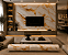 Placa Revestimento Papel de Parede Adesivo Mármore Dourado e Branco Adesivo 3D 120x260cm - Imagem 2
