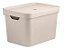 CAIXA ORGANIZADORA COM TAMPA M 18 LITROS BEGE - Imagem 1
