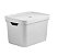 CAIXA ORGANIZADORA COM TAMPA M 18 LITROS BRANCA - Imagem 1