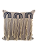 ALMOFADA LINHO CRU 52X52 COM APLIQUE MACRAME MARINHO - Imagem 1