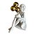 ESCULTURA MENINA SENTADA COM BALÃO DECORATIVA EM POLIRESINA - BRANCO E DOURADO - Imagem 1