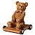 ESCULTURA DECORATIVA URSO NO CARRINHO EM RESINA - Imagem 1