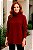 Poncho Feminino de Tricô Liso Gola Alta com Fenda na Lateral Cor Marsala - Imagem 1