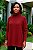 Poncho Feminino de Tricô Liso Gola Alta com Fenda na Lateral Cor Marsala - Imagem 2