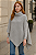 Poncho Feminino de Tricô Irregular Gola Alta Cor Cinza - Imagem 3