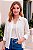 Camisa Acinturada Feminina com Bolsos de Viscose Cor Branco Tamanho M - Imagem 1