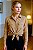 Camisa Acinturada Feminina com Bolsos de Viscose Cor Caramelo Tamanho M - Imagem 1