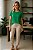 Camiseta Feminina com Detalhe na Manga de Viscose Cor Verde Bandeira - Imagem 1