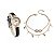Relógio Feminino Dourado Pulseira Em Couro Pequeno Kit Joias - Imagem 1