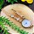 Relógio Feminino Dourado Quartz Pulseira Com Pedras E Strass - Imagem 7