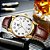Relógio Casual Masculino Olevs Dourado Pulseira De Couro - Imagem 7