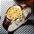 Relógio Masculino Casual Dourado Olevs Pulseira De Couro - Imagem 8
