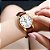 Relógio Feminino De Pulso Social Dourado Pulseira Em Couro - Imagem 7