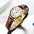 Relógio Feminino De Pulso Social Dourado Pulseira Em Couro - Imagem 4