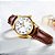 Relógio Feminino De Pulso Social Dourado Pulseira Em Couro - Imagem 5