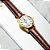 Relógio Feminino De Pulso Social Dourado Pulseira Em Couro - Imagem 9