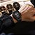 Relógio Masculino Casual Luxo Cronógrafo Pulseira Em Couro - Imagem 5