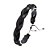 Pulseira Bracelete Masculina Preta Couro Trançado Ajustável - Imagem 3