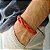Pulseira Masculina Bracelete Couro Trançado Vermelho Ajustável - Imagem 5