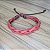 Pulseira Masculina Bracelete Couro Trançado Vermelho Ajustável - Imagem 7