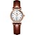 Relógio Feminino Social Dourado De Pulso Pulseira De Couro - Imagem 2