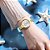 Relógio De Pulso Feminino Dourado Curren Pulseira Metálica - Imagem 3