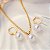 Conjunto Colar Feminino Dourado Com Brincos Brilhante Pérola - Imagem 3