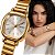 Relógio Feminino Dourado Analógico Quadrado Social Mini Inox - Imagem 1