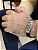 Pulseira Masculina Preta Silicone Aço Inoxidável Ajustável - Imagem 3
