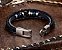 Pulseira Masculina Preta E Azul Com Fecho Moda Estilo - Imagem 4