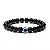 Pulseira Masculina De Bolinha Olho Grego Azul E Preta 8mm - Imagem 1
