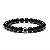 Pulseira Masculina De Bolinha Olho Grego Azul E Preta 8mm - Imagem 1