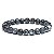 Pulseira Masculina De Bolinha Pedras Naturais Cinza Gelo 8mm - Imagem 1