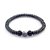 Pulseira Masculina Esferas Com Pedras Hematita Cinza E Preta - Imagem 4