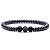 Pulseira Masculina Esferas Com Pedras Hematita Cinza E Preta - Imagem 1