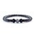 Pulseira Masculina Esferas Com Pedras Hematita Cinza E Preta - Imagem 7