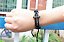 Pulseira Couro Masculina Pingente Cruz Pai Nosso Bracelete - Imagem 8