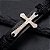 Pulseira Couro Masculina Pingente Cruz Pai Nosso Bracelete - Imagem 3