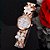 Relógio Feminino Dourado Pulseira Com Pedras Flor Analógico - Imagem 8